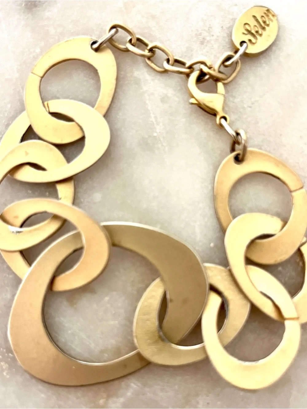 Selen Gold -Tone Linked Circle Bracelet